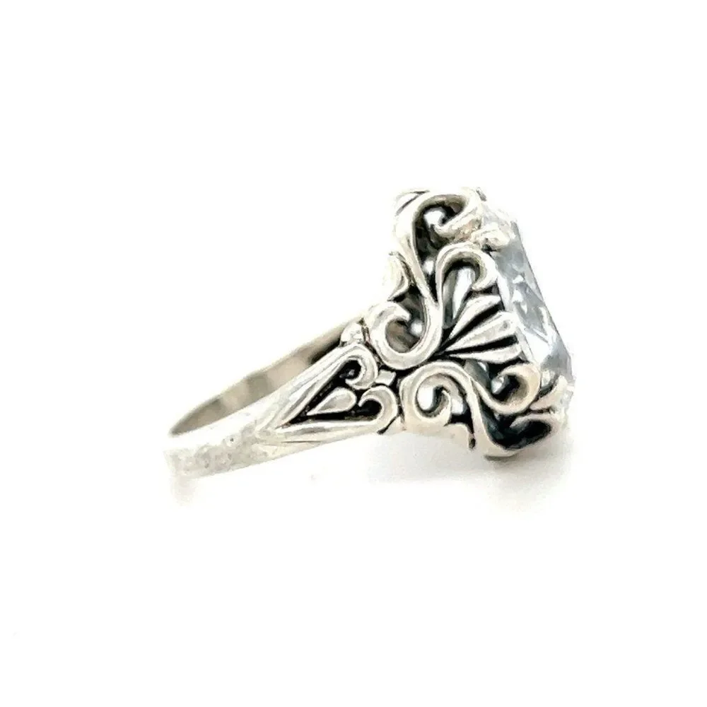 Large‎ Zircon Sterling Silver Ring